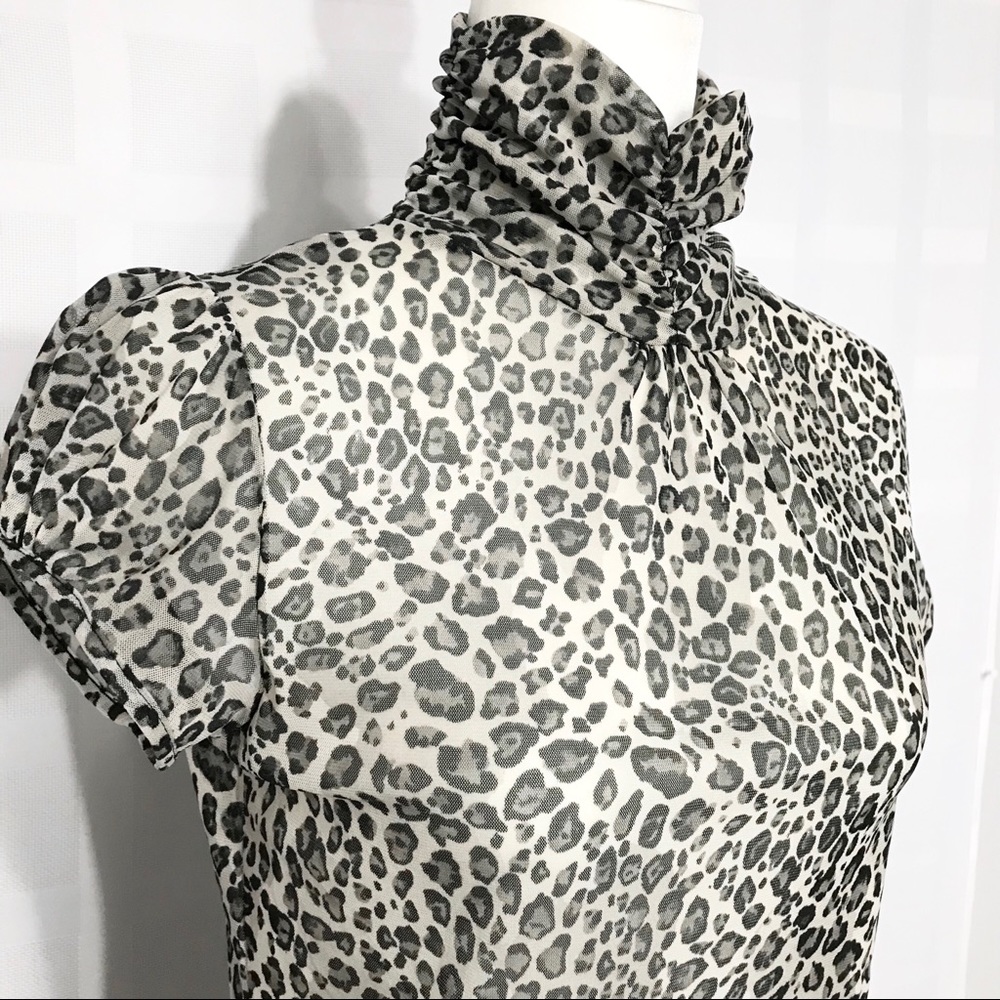 Zara Basics Leopard Print Turtle Neck